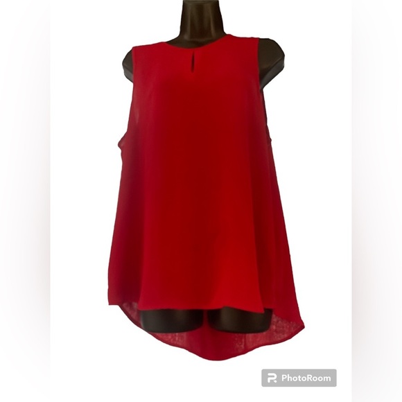 Violet & Claire Tops - Violet + Claire Women’s Red Sleeveless Chiffon Blouse XL LOOKS NEW!